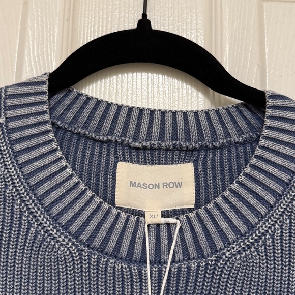 NWT Mason Row Acid Washed Snake Stitch Crewneck Sweater - Picture 3 of 6
